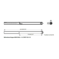 GU MNK 8642 | Arrastrador para puerta doble | 215-285-355 mm | Plata - 3