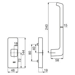 GU PSK 966 | Manilla para puerta corredera | Plata o blanco - 6