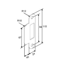 GU 9-38463-02-0-8 | Cerradero para puertas de madera hacia fuera | F24 inox