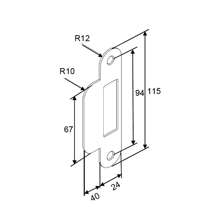 GU 9-38463-02-0-8 | Cerradero para puertas de madera hacia fuera | F24 inox