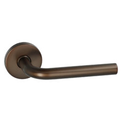 Manilla de puerta HDD L Shape 16mm | Con roseta redonda | Bronce mate