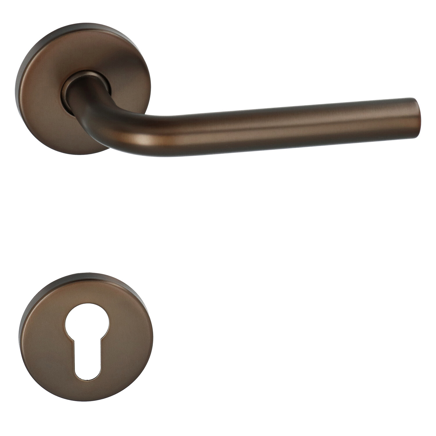Manilla de puerta HDD L Shape 16mm | Con roseta redonda | Bronce mate - Imagen 3