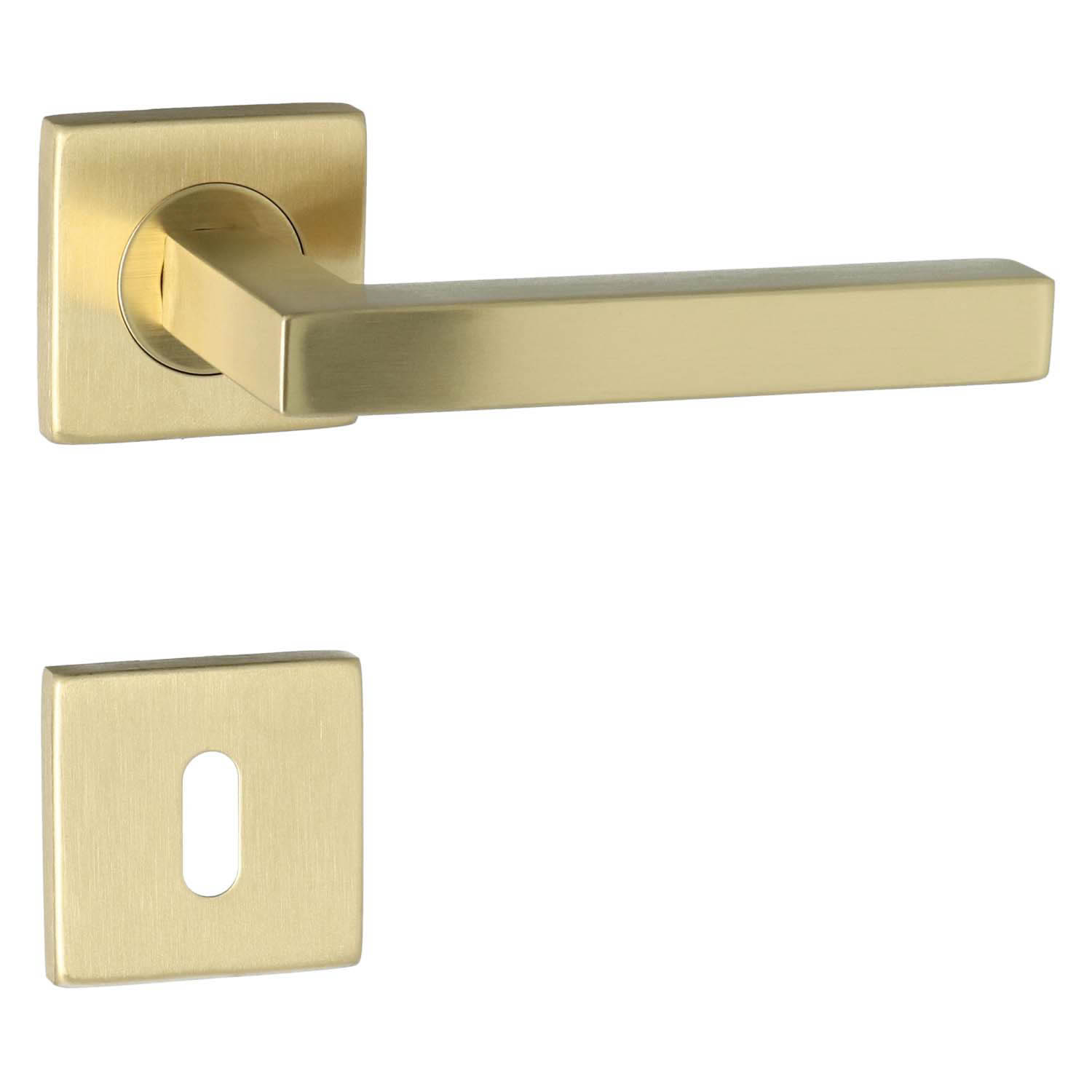 Manilla de puerta HDD Pro Kubic Shape - Con roseta cuadrada - Cobre mate - Imagen 2