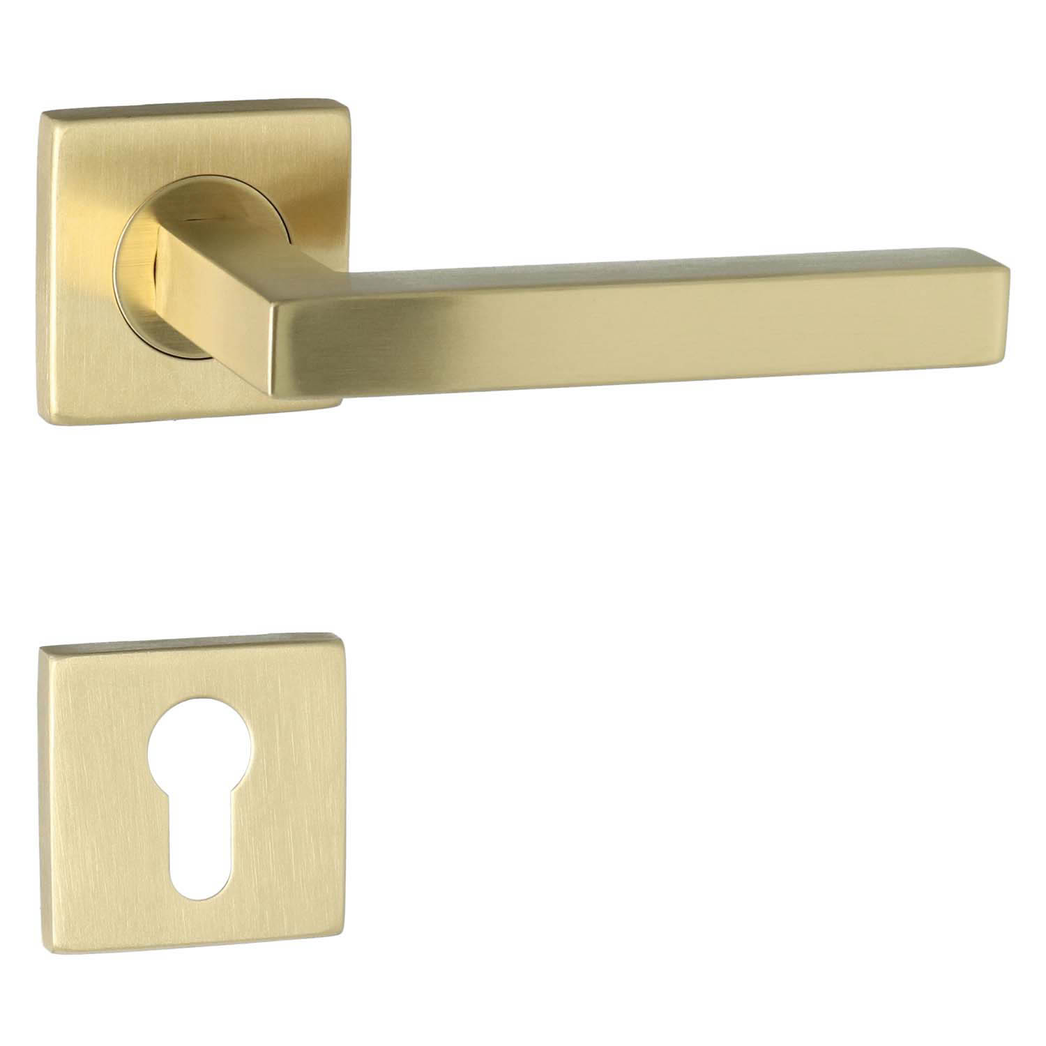 Manilla de puerta HDD Pro Kubic Shape - Con roseta cuadrada - Cobre mate - Imagen 3