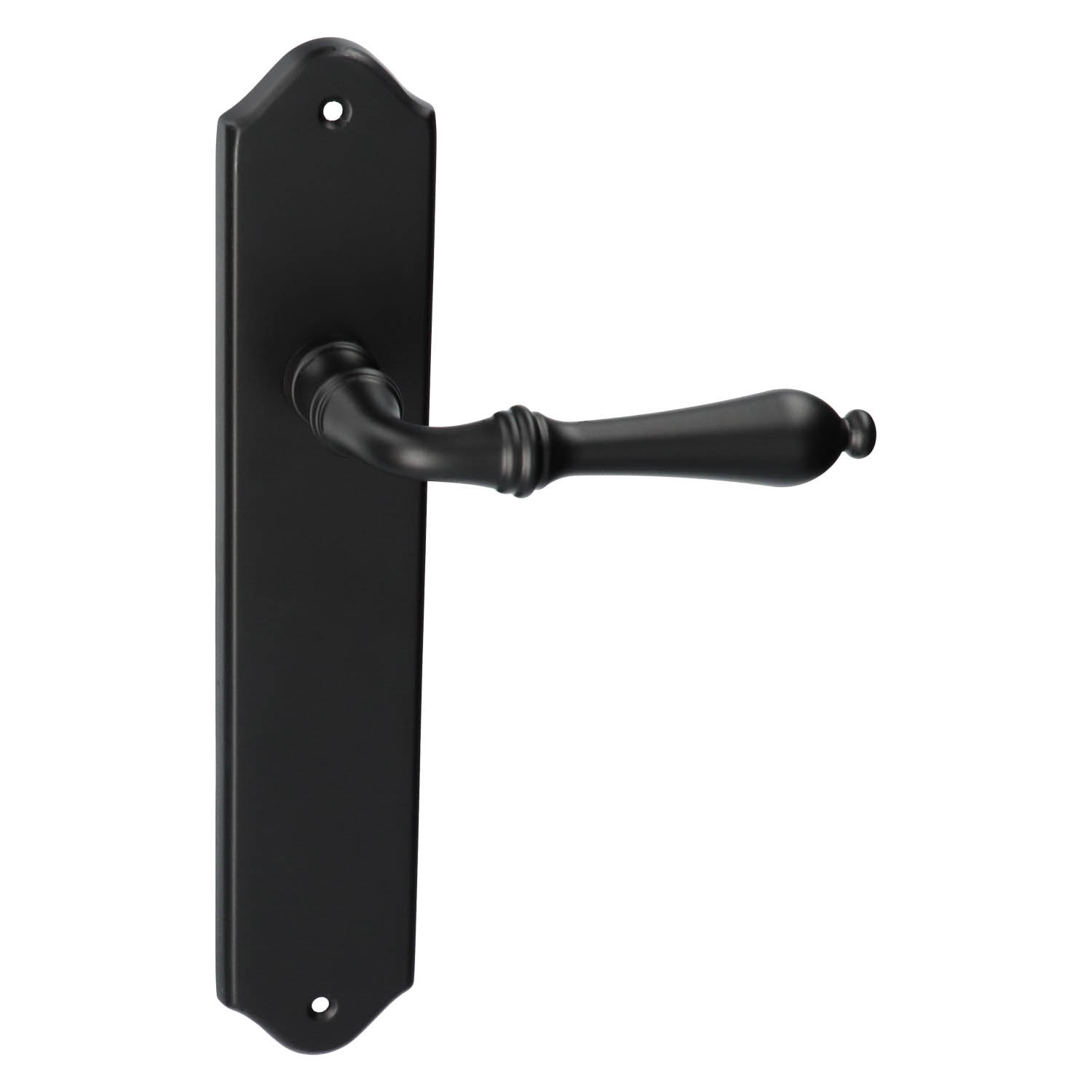 Manilla de puerta Lisa sobre placa - Negro mate - Imagen 2