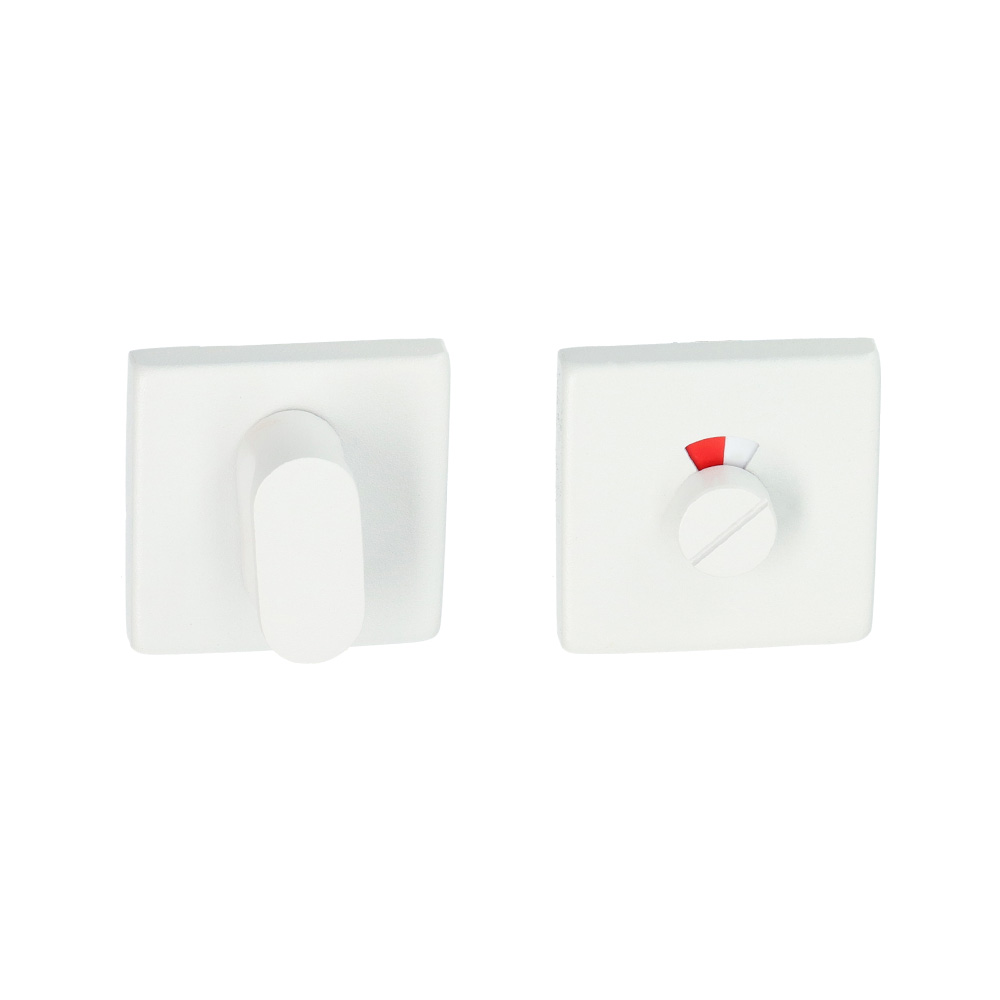 Roseta de condena HDD Pro para puertas de baño y aseo, cuadrada | Blanco mate texturizado