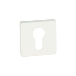 Roseta HDD Pro Kubic Shape con apertura para bombín, cuadrada | Blanco mate texturizado | Por unidad