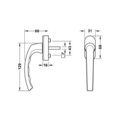 Hoppe Luxembourg | Manilla de ventana | Marrón estructurado RAL 8014 - 2