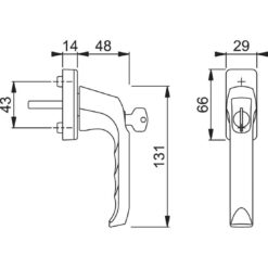 Hoppe London | Manilla de ventana con llave | Aluminio - 2
