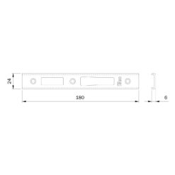 Iseo 038088 | Cerradero inox para Multiblindo | Cierre central U24X6