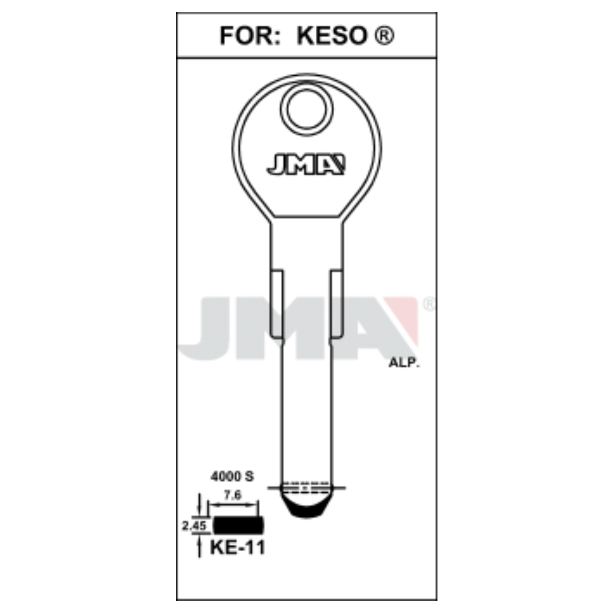 Llave en bruto JMA KE-11 – vista agrupada