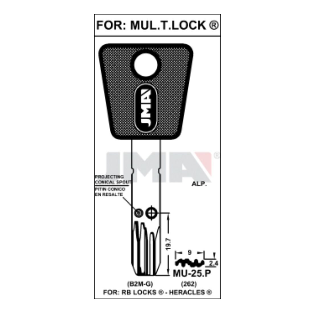 Llave en bruto JMA MU-25.P – vista agrupada