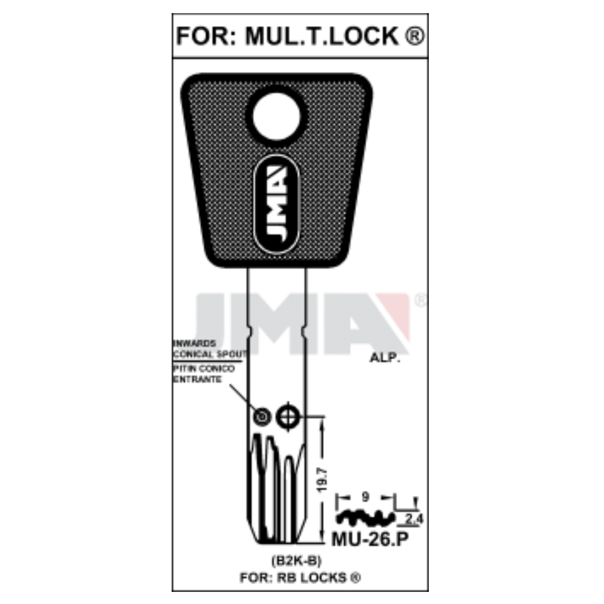 Llave en bruto JMA MU-26.P – vista agrupada