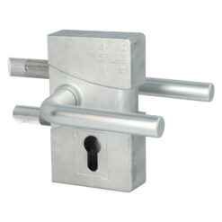 Jacot Des Combes | Cerradura de sobreponer para cancelas | Perfil 30-50 mm | Plateada