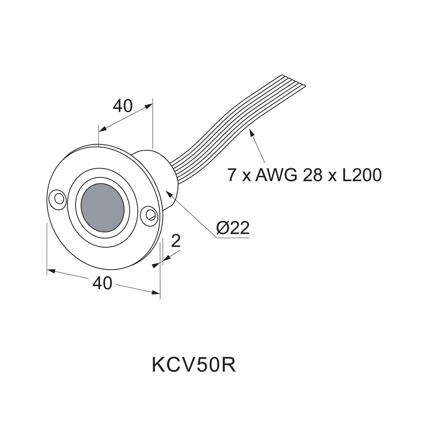 Maasland KCV50R | Interruptor por infrarrojos | Con anillo de fijación inox