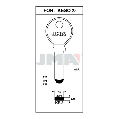 Llave en bruto JMA KE-3 – vista agrupada