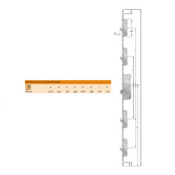 KFV AS2504OF | Cerradura multipunto para puertas correderas | 4 ganchos, inox