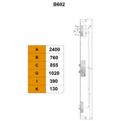 KFV AS2750 | Cerradura multipunto | Ganchos con resbalones adicionales