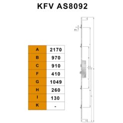 KFV AS8092 | Cerradura multipunto | 4 rodillos, accionada por bombín