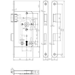 KFV 104 | Cerradura de condena (WC) | Puertas de madera | Distancia entre ejes 78 mm