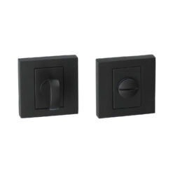 Roseta de condena Kuchinox para puertas de baño y aseo, cuadrada - Negro mate