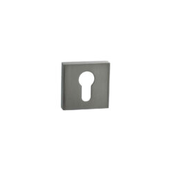 Roseta Kuchinox Premium Line con apertura para bombín cuadrada - Efecto inox - Por par