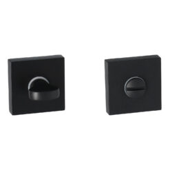 Roseta de condena Kuchinox Premium Line para puertas de baño y aseo cuadrada - Negro mate