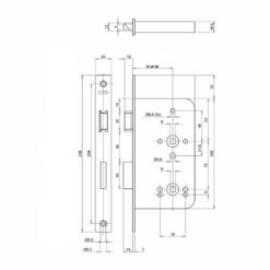 Lips 2486 | Cerradura de condena (WC) | Inox | Distancia entre ejes 72 mm