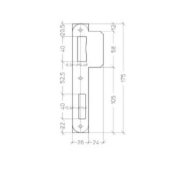 Litto PA052 | Cerradero para puertas de madera | Serie Litto 53