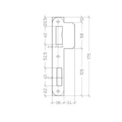 Litto PA0522N 00 | Cerradero para puertas de madera | Negro mate