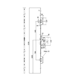 Litto T1081 | Cerradura multipunto | Cerrojos de bloque, frente rectangular