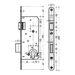 Litto A5658 | Cerradura de rodillo para bombín | Puertas de madera