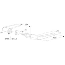 Locinox 3006M par de manillas de aluminio | Cuadradillo de 8 mm - Imagen 2