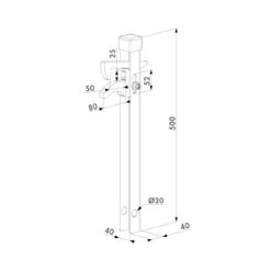 Locinox ABK | Retenedor de cancela para perfiles horizontales | Galvanizado en caliente