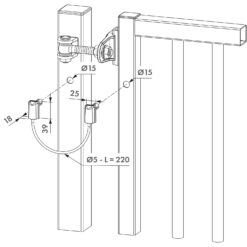 Locinox B-SAFE | Cable de seguridad para cancelas hasta 500 kg | 220 mm