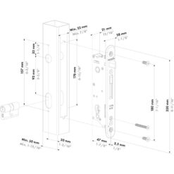 Locinox Fiftylock | Cerradura de embutir para cancelas | Entrada 30 mm | Inox
