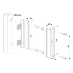 Locinox SAKL | Cerradero regulable de sobreponer | Acero inoxidable