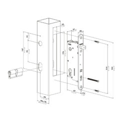 Locinox Seventylock-A | Cerradura para cancelas | Entrada 50 mm | Inox