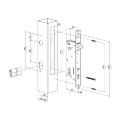 Locinox Sixtylock-A | Cerradura para cancelas | Entrada 40 mm | Inox