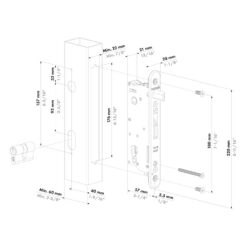 Locinox Sixtylock | Cerradura para cancelas | Entrada 40 mm | Inox