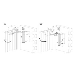 Locinox Verticlose-2-WALL | Cierrapuertas hidráulico para montaje en muro | 90° y 180°