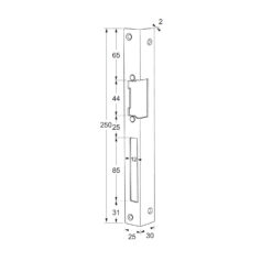 Maasland 12LP | Cerradero angular para abrepuertas eléctrico | Acero inoxidable