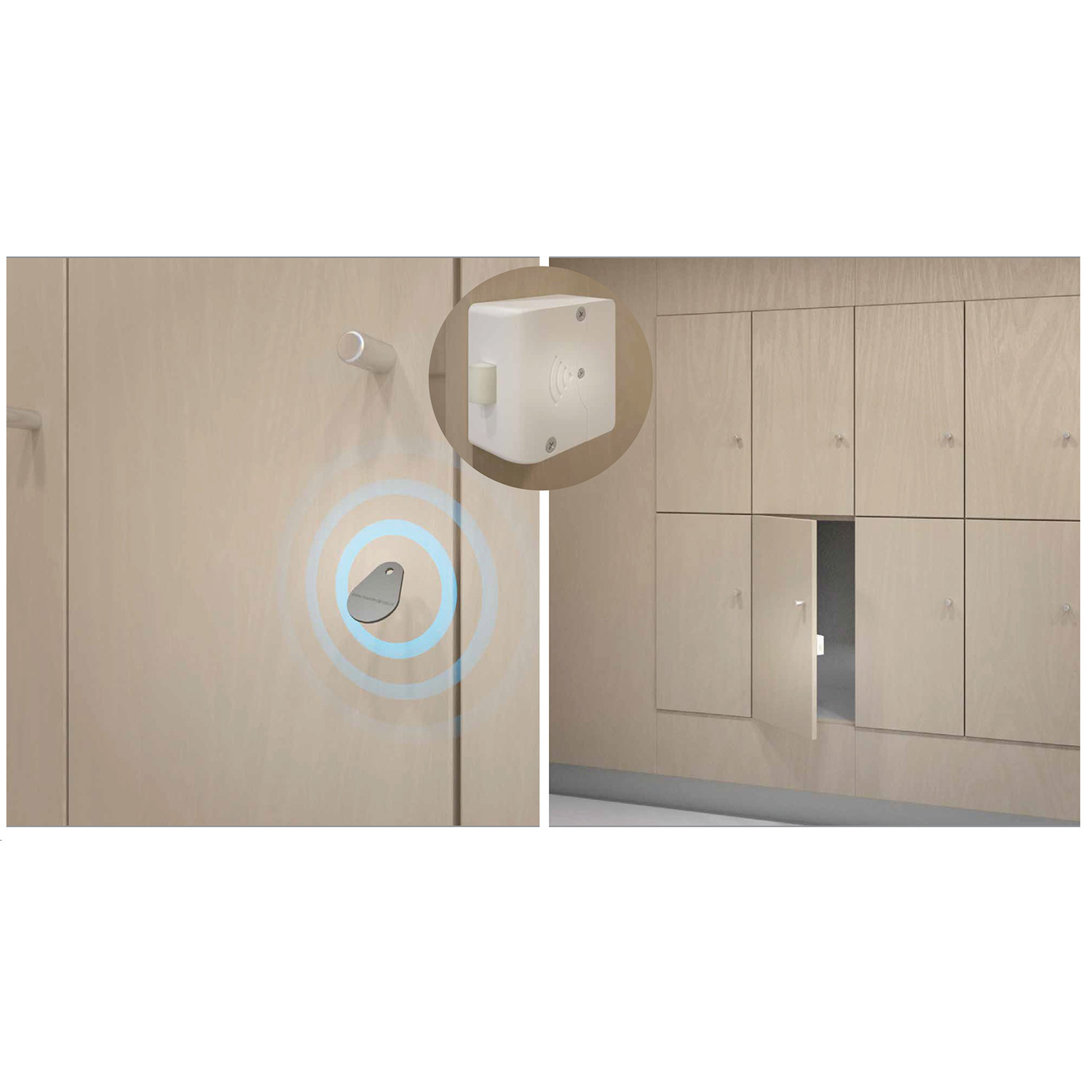 Maasland LS500 | Cerradura electrónica para taquillas | Accionamiento mediante tarjeta Mifare