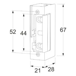 Maasland API00U | Abrepuertas eléctrico | Axial | Corriente de trabajo 10-24V AC/DC | Palanca de desbloqueo + Automático