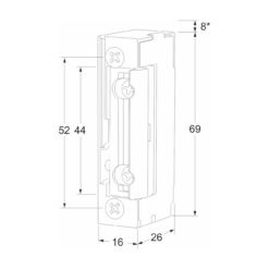 Maasland SP00U | Abrepuertas eléctrico | Radial | Corriente de trabajo 10-24V AC/DC | Palanca de desbloqueo