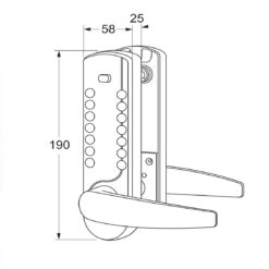 Maasland NK7500B | Cerradura de código mecánica | Aluminio | Teclado a un lado | Negro mate