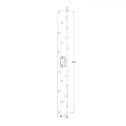 Maasland 16LP | Cerradero de renovación para abrepuertas eléctrico | Inox 50 cm