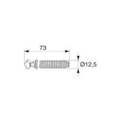Maco 364198 | Bulón de cierre para corredera de madera | 73 x Ø12,5 mm plateado