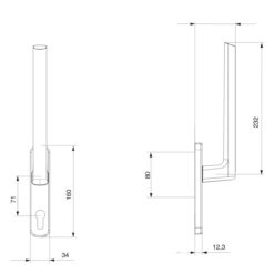 Maco HS12 | Manilla exterior para puerta corredera elevable | Orificio para cilindro - 4