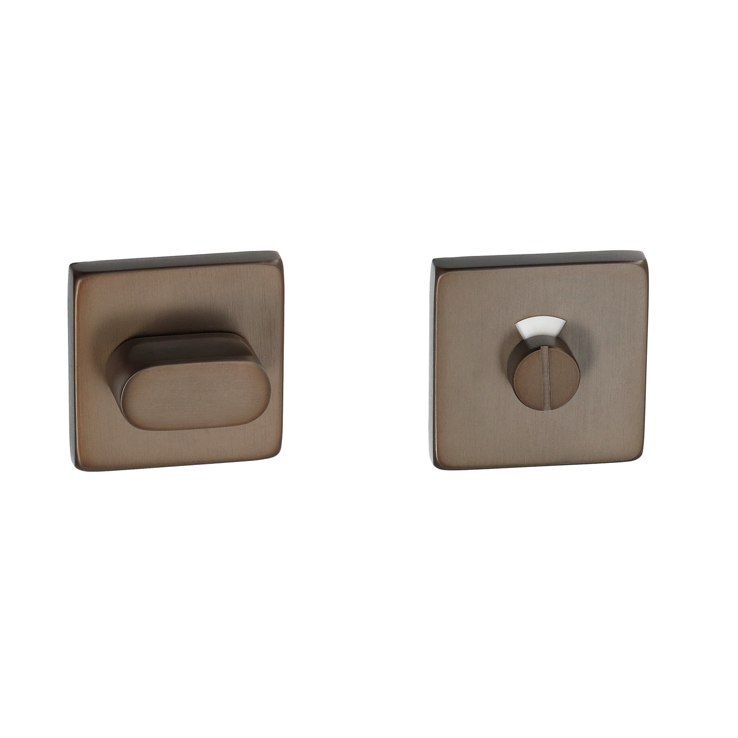 Roseta de condena HDD Pro para puertas de baño y aseo, cuadrada | Bronce mate